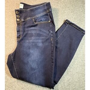 Lane Bryant Womens Size 18 Jeggings Dark Wash High Rise 3 Button Stretch Skinny
